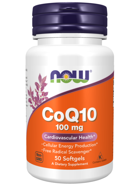 NOW CoQ10 (koenzym Q10) 100 mg, 50 softgelových kapslí