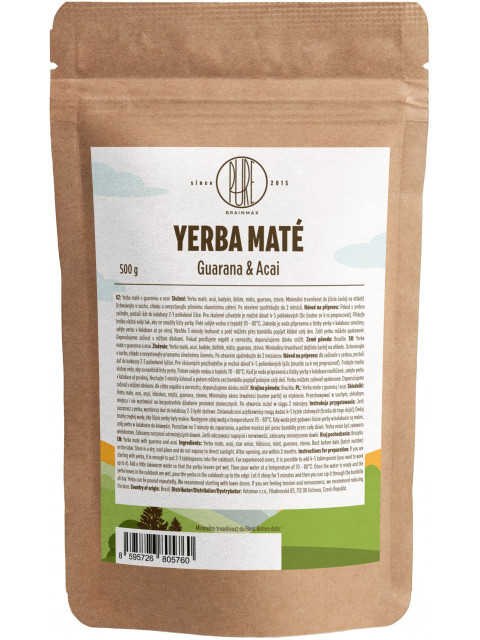 BrainMax Pure Yerba Maté, Guarana & Acai, 500 g