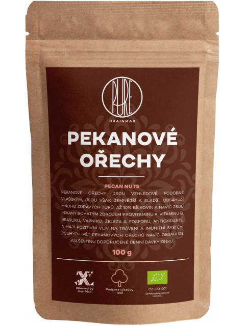 BrainMax Pure Pekanové ořechy BIO, 100 g