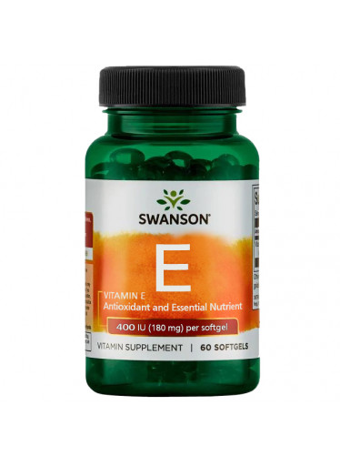 Swanson Vitamin E 400 IU, 60 softgelových kapslí